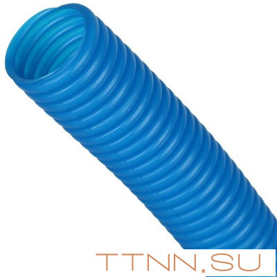 Защита труб диаметром 14-18 мм STOUT Труба гофрированная ПНД 20 мм (бухта 50м) синяя