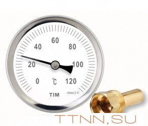 Термометр с гильзой  TIM Y-63A-50-120