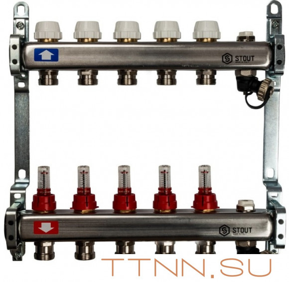Коллектор с запорными клапанами STOUT SMS-0927-000005