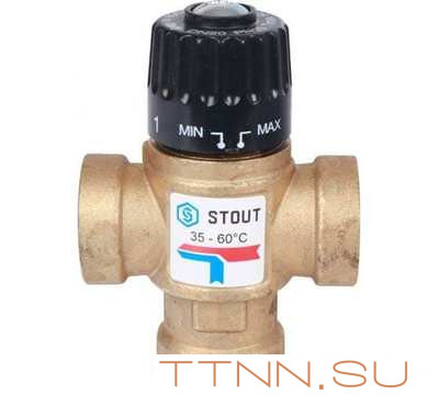Смесительный клапан STOUT 3/4 ВР 35-60°С KV 1,6 м3/ч