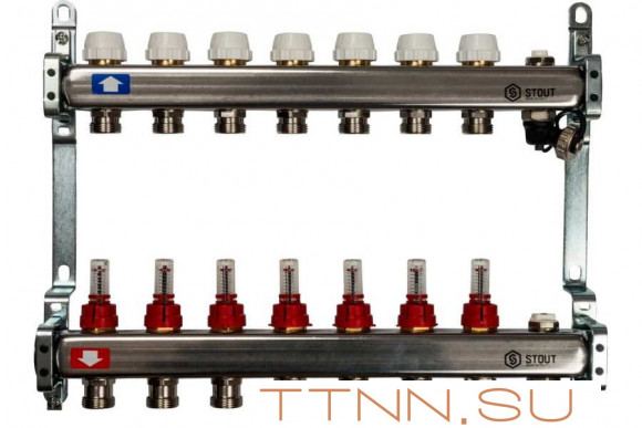 Коллектор с запорными клапанами STOUT SMS-0927-000007