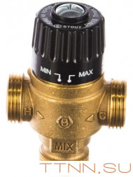 Смесительный клапан STOUT 3/4 НР 30-65°С KV 1,8