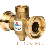 Смесительный клапан STOUT G 1 1/2M-G 1 1/2F-G 1 M 70°С