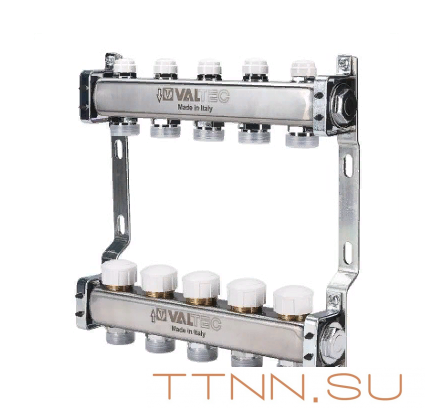 Коллекторный блок Valtec VTc.582.EMNX.0603 1", 3 x 3/4" евроконус