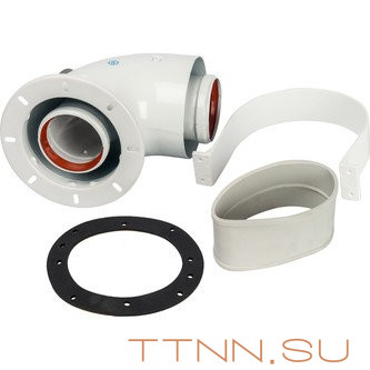 Адаптер коаксиальный STOUT для котла 90° D60/100 Адаптер коаксиальный STOUT для котла 90° D60/100