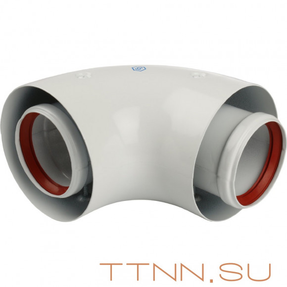 Адаптер коаксиальный STOUT для котла угловой 90° D60/100 Адаптер коаксиальный STOUT для котла угловой 90° D60/100