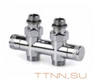 Двухтрубный узел нижнего подключения Royal Thermo ручной регулировки, хром1/2x3/4 E