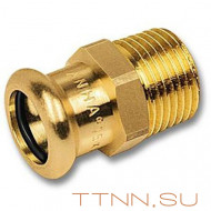 Пресс-фитинг Sanha, бронза, ниппель переходной ВПр-НР 15x3/4 для медных труб прессовой
