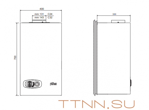 Настенный газовый котел Ferroli Divatech D C32 (0DAC7YYA)