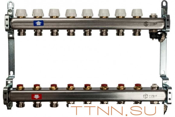 Коллектор с запорными клапанами STOUT SMS-0932-000008