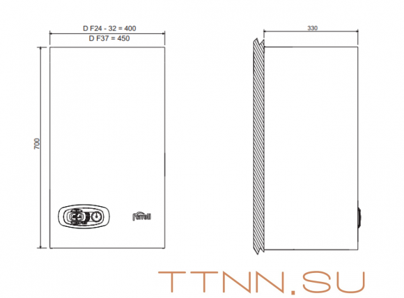 Настенный газовый котел Ferroli Divatech D F37 (0DAF8YYA)