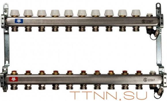 Коллектор с запорными клапанами STOUT SMS-0932-000010