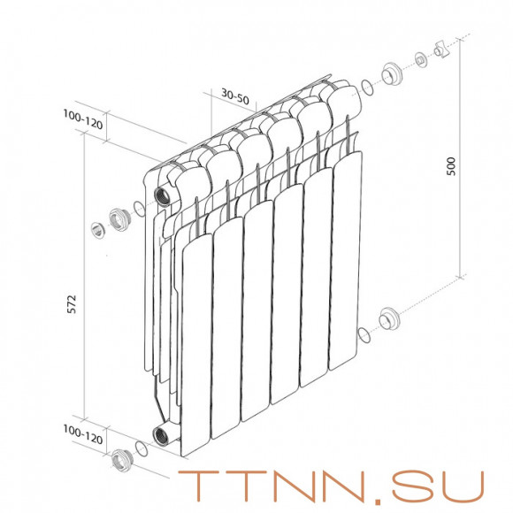 Биметаллический радиатор Royal Thermo Indigo Super+ 500 12 секц.