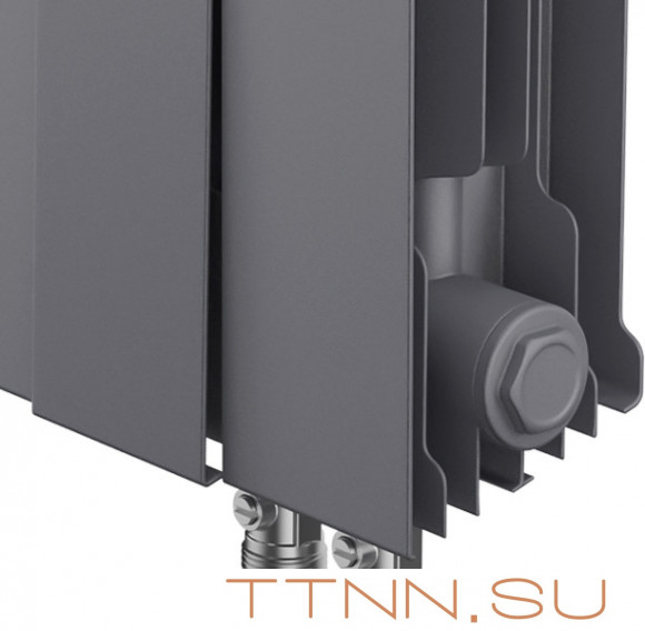 Биметаллический радиатор Royal Thermo Pianoforte 300 VD 8 секц. Silver Satin