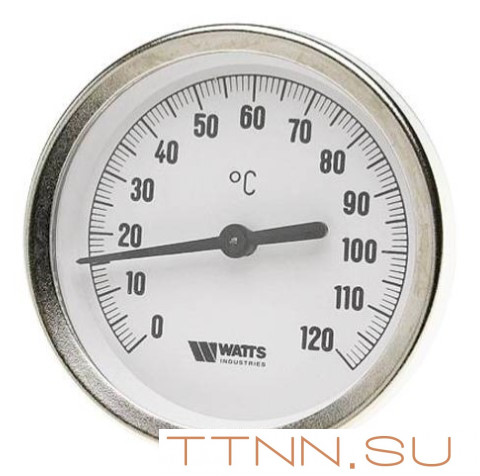 Термометр биметаллический с погружной гильзой Watts F+R801 (T) 80/50 резьба с самоуплотнением