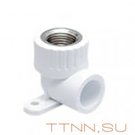 Угольник РосТурПласт PN25 комб. с креплением (водорозетка), внутренняя резьба 20х1/2" арт.10797