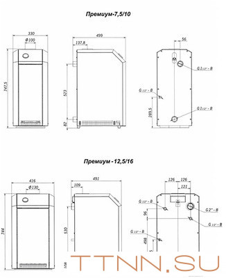 Напольный газовый котел Лемакс Премиум-12.5N(B)