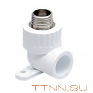 Угольник РосТурПласт PN25 комб. с креплением (водорозетка), наружная резьба 20х1/2" арт.10806 Угольник РосТурПласт PN25 комб. с креплением (водорозетка), наружная резьба 20х1/2" арт.10806