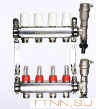 Коллекторный блок Valtec VTc.589.EMNX.0604 1", 4 x 3/4 Коллекторный блок Valtec VTc.589.EMNX.0604 1", 4 x 3/4
