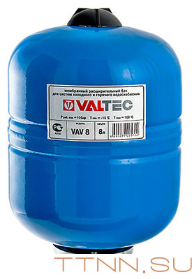 Расширительный бак VALTEC Бак расширительный для ГВС и ХВС 8л. СИНИЙ