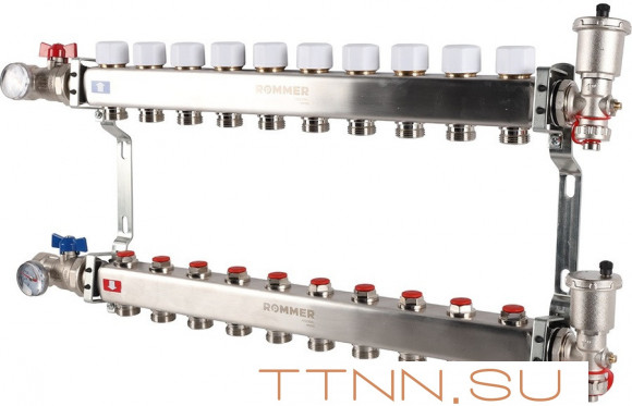 Для отопления Rommer 1"/3/4"x10 с запорными клапанами (RMS-3210-000010) Для отопления Rommer 1"/3/4"x10 с запорными клапанами (RMS-3210-000010)