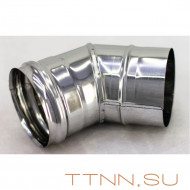 Отвод дымохода 45° нержавеющая сталь