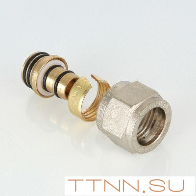 Фитинг обжимной евроконус с накидной гайкой VALTEC VTc.710.N.1604 16x1/2" Фитинг обжимной евроконус с накидной гайкой VALTEC VTc.710.N.1604 16x1/2"