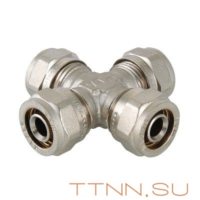 Фитинг обжимной крестовина VALTEC VTm.341.N.161616 16x16x16x16