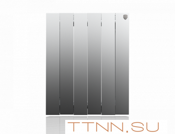 Биметаллический радиатор Royal Thermo Pianoforte 500 VD 6 секц. Silver Satin