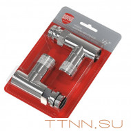 Набор вентелей Royal Thermo PIANO, ПРЯМОЙ, (2 шт) хром