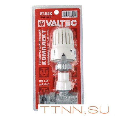 Клапан с термостатической головкой для радиатора прямой Valtec 1/2 VT.048.N.04