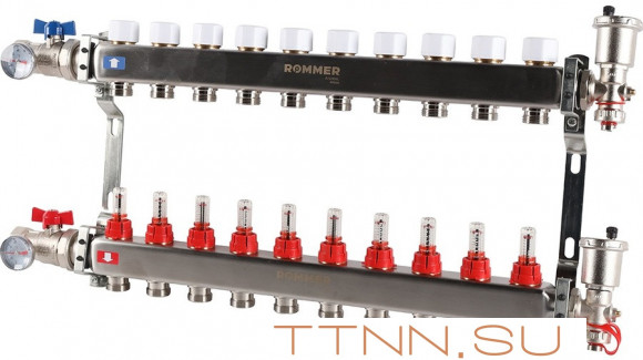 Для отопления Rommer 1"/3/4"x10 с расходомерами (RMS-1210-000010) Для отопления Rommer 1"/3/4"x10 с расходомерами (RMS-1210-000010)
