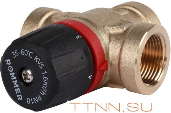 Смесительный клапан Rommer 3/4" ВР 35-60°С KV 1,6 (RVM-0112-166020) боковое смешивание Смесительный клапан Rommer 3/4" ВР 35-60°С KV 1,6 (RVM-0112-166020) боковое смешивание