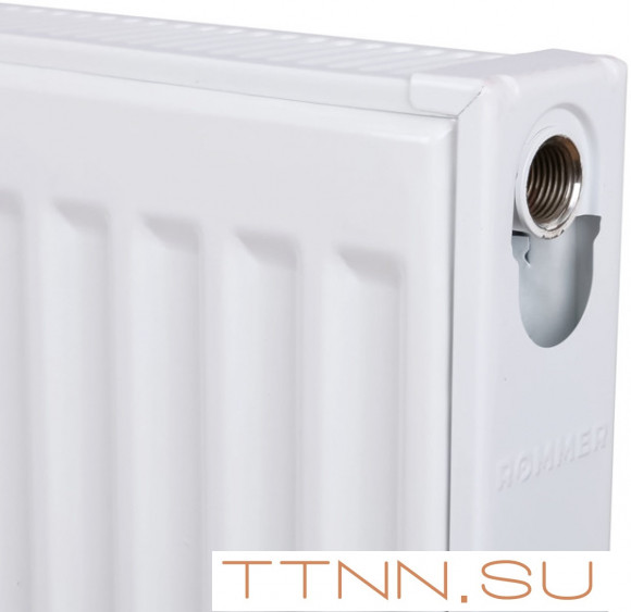 Стальной панельный радиатор Тип 22 Rommer Ventil 22/400/600 нижнее правое подключение