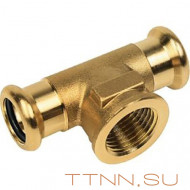 Пресс-фитинг Sanha, бронза, тройник ВПр-ВР-ВПр 18x1/2x18 для медных труб прессовой Пресс-фитинг Sanha, бронза, тройник ВПр-ВР-ВПр 18x1/2x18 для медных труб прессовой