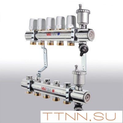 Коллекторный блок Valtec VTc.594.EMNX.0611 1", 11 x 3/4" евроконус Коллекторный блок Valtec VTc.594.EMNX.0611 1", 11 x 3/4" евроконус