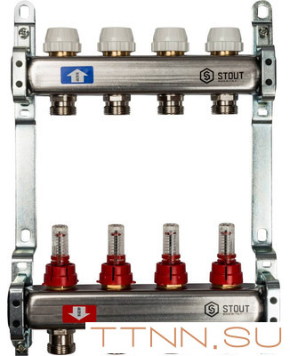 Коллектор с расходомерами STOUT SMS 0917 000004