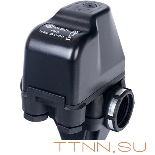 Реле давления для водоснабжения со встроенным манометром STOUT PM5-3W, 1-5 бар Реле давления для водоснабжения со встроенным манометром STOUT PM5-3W, 1-5 бар