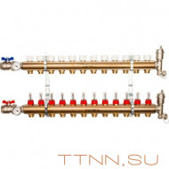 Для отопления STOUT Коллектор регулируемый с расходомерами 1/3/4x12 Для отопления STOUT Коллектор регулируемый с расходомерами 1/3/4x12