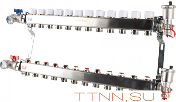 Для отопления Rommer 1"/3/4"x12 с запорными клапанами (RMS-3210-000012) Для отопления Rommer 1"/3/4"x12 с запорными клапанами (RMS-3210-000012)