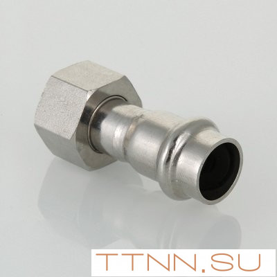 Соединитель из нержавеющей стали с накидной гайкой Valtec 22х3/4"