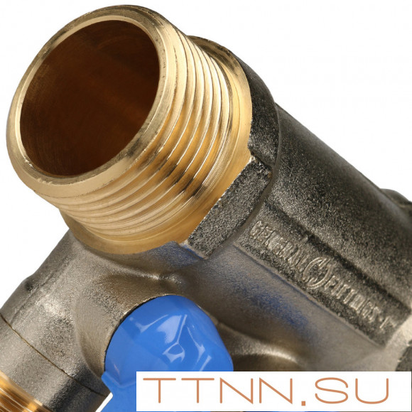 Коллектор с шаровыми кранами STOUT 1"х2х1/2" синие ручки