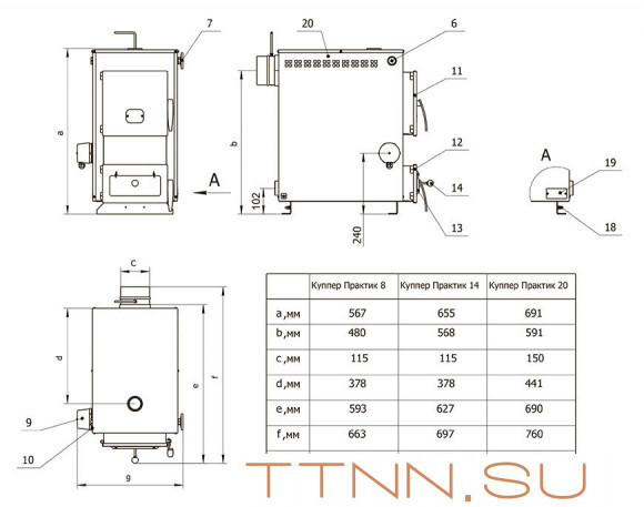 Твердотопливный котел Теплодар КУППЕР ПРАКТИК -14 Твердотопливный котел Теплодар КУППЕР ПРАКТИК -14