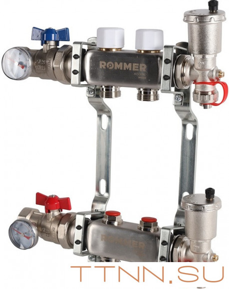 Для отопления Rommer 1"/3/4"x2 с запорными клапанами (RMS-3210-000002) Для отопления Rommer 1"/3/4"x2 с запорными клапанами (RMS-3210-000002)