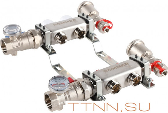 Для отопления Rommer 1"/3/4"x2 с запорными клапанами (RMS-3210-000002) Для отопления Rommer 1"/3/4"x2 с запорными клапанами (RMS-3210-000002)