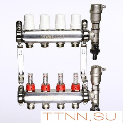 Коллекторный блок со встроенными расходомерами Valtec VTc.589.EMNX.0607 1", 7x 3/4" евроконус Коллекторный блок со встроенными расходомерами Valtec VTc.589.EMNX.0607 1", 7x 3/4" евроконус