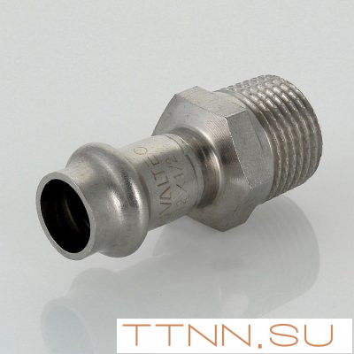 Соединитель из нержавеющей стали с наружной резьбой Valtec 28х3/4"