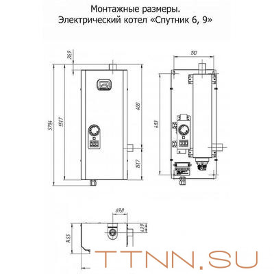 Электрический котел Теплодар СПУТНИК электро 9 черный Электрический котел Теплодар СПУТНИК электро 9 черный