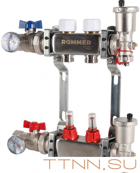 Для отопления Rommer 1"/3/4"x2 с расходомерами (RMS-1210-000002) Для отопления Rommer 1"/3/4"x2 с расходомерами (RMS-1210-000002)