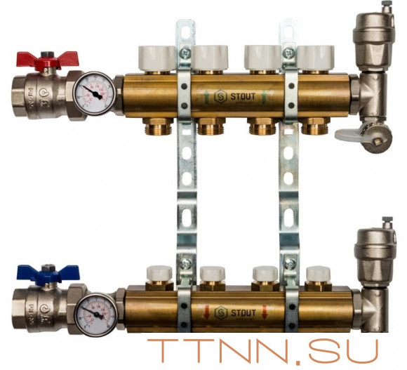 Коллектор регулируемый для теплого пола STOUT SMB 0468 000004